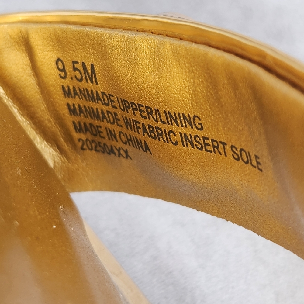 Gianni Bini Dress Sandals 9.5 Gold Penei Architectural Chunky Jewel Heel New$150 - Picture 16 of 17